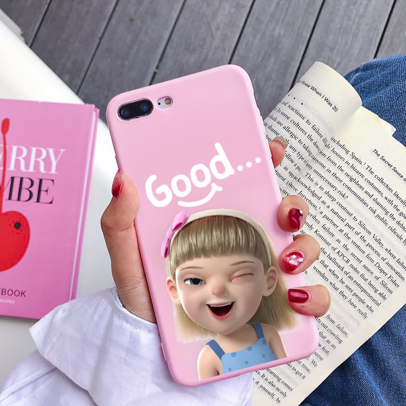 Ốp iphone - Ốp lưng cô bé biểu cảm cho iphone 7 plus 8 plus 6 s plus X s Xr Xsmax 11 11pro 11promax se2