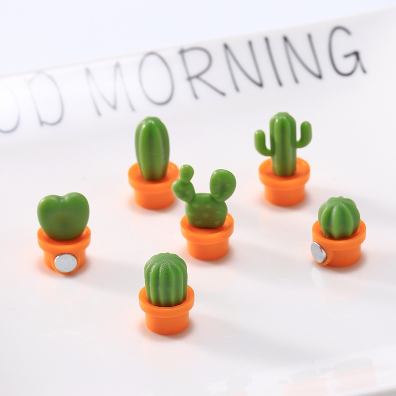 Set 6 nam châm dán tủ lạnh hình cây xương rồng 3D xinh xắn