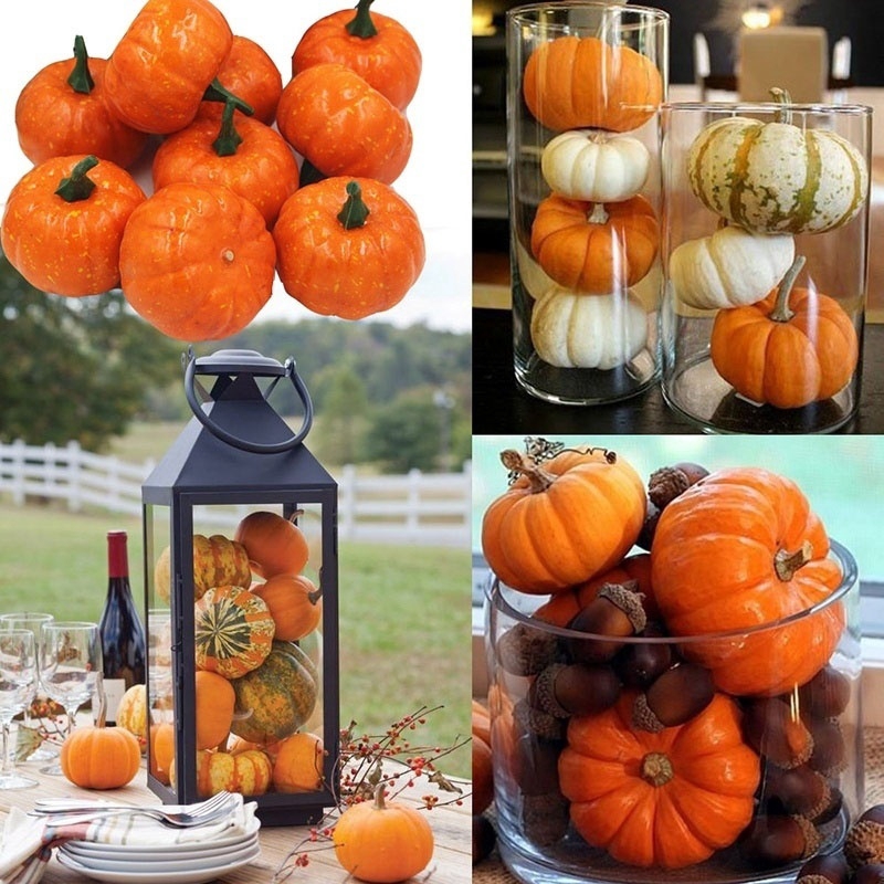 Bí Ngô Mini Nhân Tạo Trang Trí Halloween