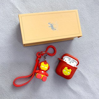 [Mã ELHAJUNE giảm 6% đơn 99K] Bao Vỏ Hộp Airpods - Case Airpods Siêu Nhân IronMan Mặt Mâm (Ốp Airpods)