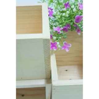 Bộ chậu gỗ vuông 3 cái