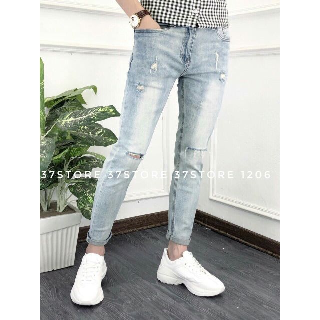 Quần jean nam đẹp jeans Nam mẫu wash rách thời trang Ms 1991 có size đại ạ | BigBuy360 - bigbuy360.vn