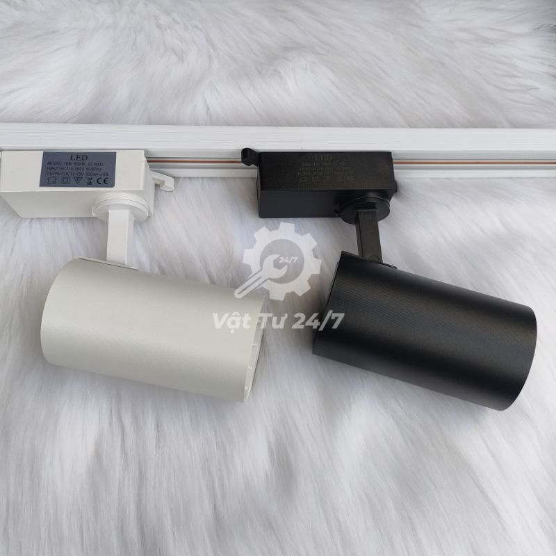 Đèn Led COB rọi thanh ray 10W loại nhỏ vỏ trắng - đen ánh sáng trắng - vàng 3000k chiếu điểm trang trí cửa hàng showroom