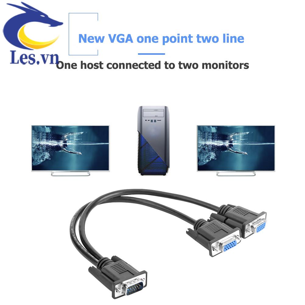 Cáp Chia Cổng VGA 15 Pin Thành 2 Cổng Female Hình Chữ Y Cho PC TV
