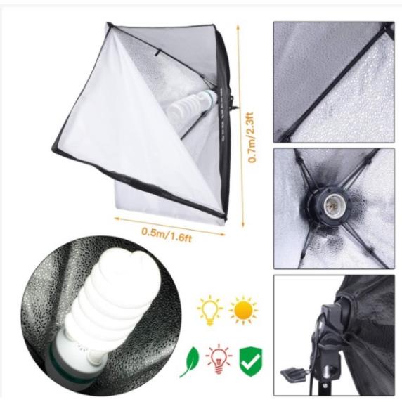 Softbox 50×70 gắn 1 đuôi đèn E27 kèm softbox 50x70