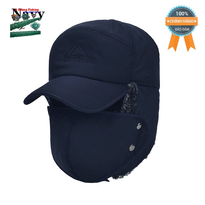 Acquire Mũ lưỡi trai chắn gió cho tài xế xe tài phi công kỵ binh màu đen cho nam mũ ấm áp cho mùa đô