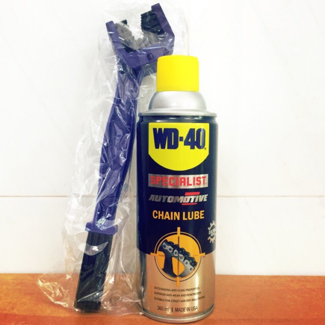 Combo Dưỡng Sên WD-40 Specialist Automotive Chain Lube + Bàn Chải 3D Vệ Sinh Sên