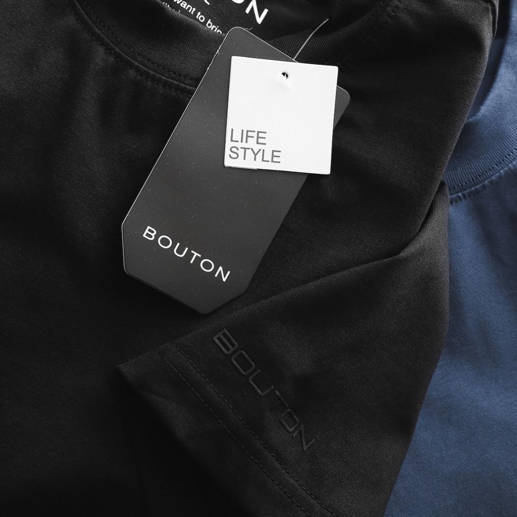 Áo Thun Nam, Áo Phông Nam Cổ Tròn BOUTON in Logo, Vải Cotton Co Giãn, Form Slim Fit ATEC0001 160STORE  ཾ