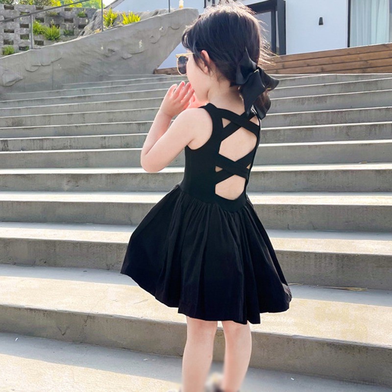 Đầm Không Tay Hở Lưng Ôm Dáng Dành Cho Bé Gái 1-7 Tuổi