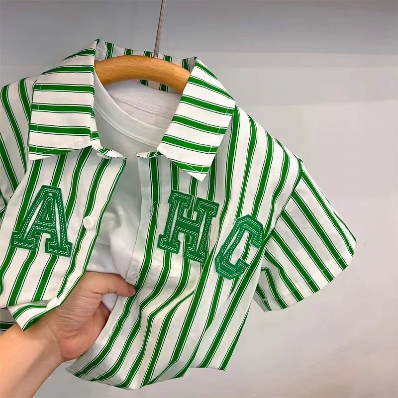 Set Áo Thun Ngắn Tay Cổ Tròn + Quần Short Thời Trang Hè Phong Cách Mới Cho Bé Trai/Bé Gái