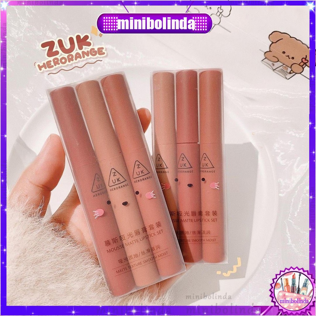 (Hàng Mới Về) Set 3 Thỏi Son Kem Tông Màu Đỏ Thời Thượng | BigBuy360 - bigbuy360.vn