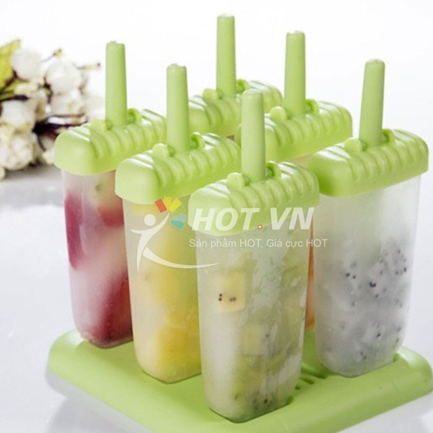 Khuôn làm kem 6 que bằng nhựa