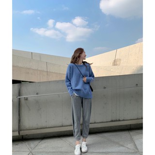 ( CÓ ẢNH THẬT) Áo Len Đan Basic Cổ Tròn 2019
