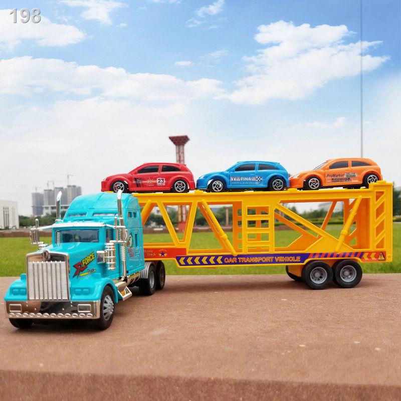 【2021】Xe container dài quán tính mô hình lớn chuyển phát nhanh kỹ thuật tải đồ chơi trẻ em trang trí