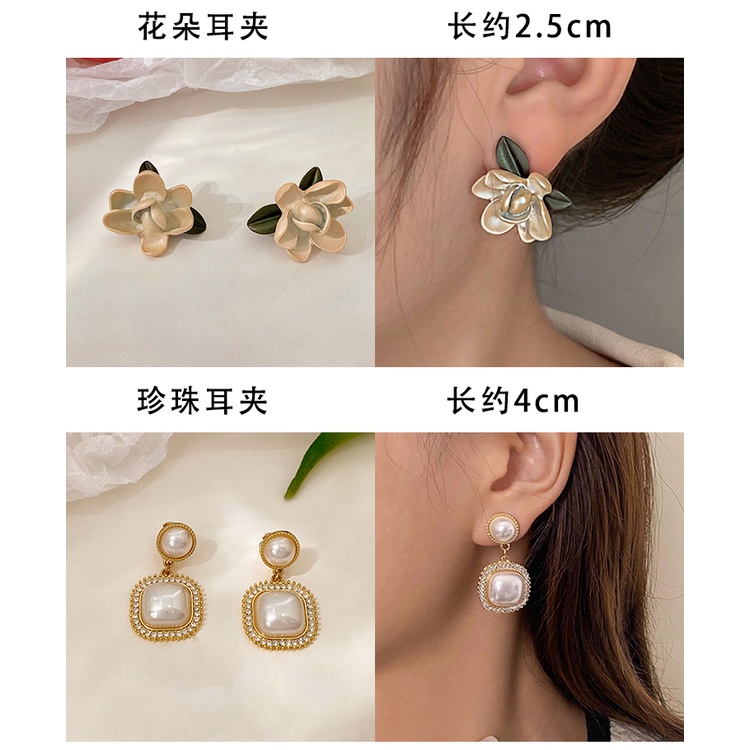 MOCHASHUKhuyên kẹp tai kiểu hoa nhỏ thời trang mùa hè cho nữ với nhiều màu tuỳ chọn