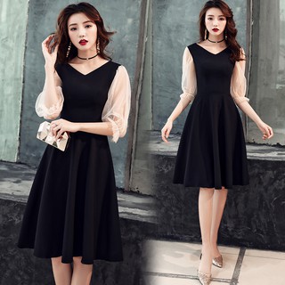 Váy ôm xòe tay lưới cho người béo mập