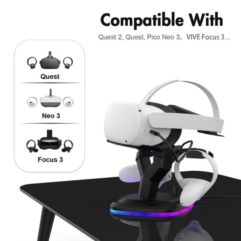 Giá Đỡ Sạc Mũ Bảo Hiểm Có Đèn Led Điều Chỉnh Được Quest2 Pico 3