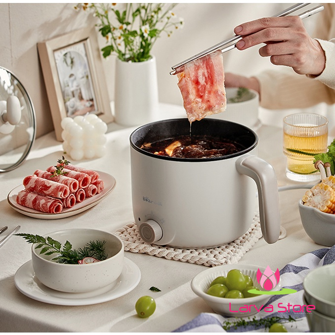 Nồi Điện BEAR Lòng Chống Dính Đa Năng Lẩu, Hấp, Chiên 1.2 Lít Bảo hành 18 tháng