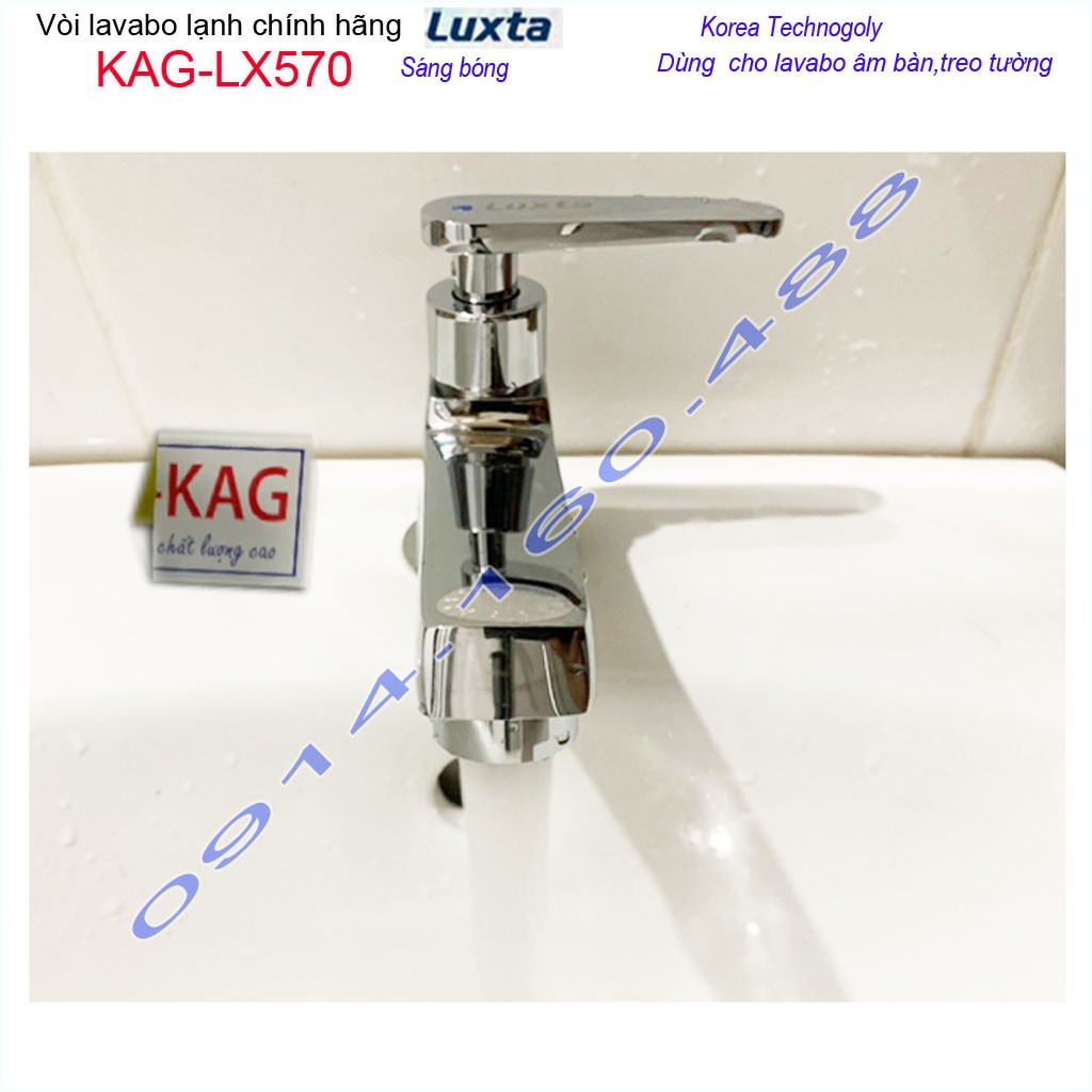 Vòi lavabo lạnh Luxta KAG-LX570 tay gạt, Vòi chậu rửa nước mạnh chrome bóng thiết kế đẹp chất lượng siêu bền