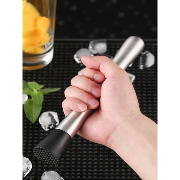 Chày bar dầm hoa quả, nguyên liệu, pha chế cocktail inox 20cm đầu nhựa cao cấp - Dụng Cụ Pha Chế Tây Ninh
