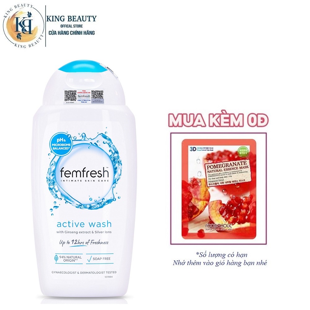 Dung Dịch Vệ Sinh Dành Cho Nam Và Nữ Thường Xuyên Vận Động Femfresh Active Fresh Wash 250ml ( xanh biển )