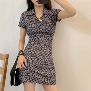 Váy hoa nhí bo dáng ngắn cực sexy