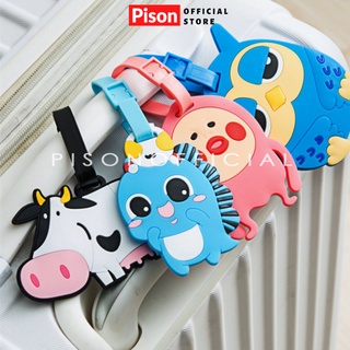 Tag hành lí Silicon Pison, bảng tên ngang nhiều mẫu dễ thương - SP0378 - 01 cái