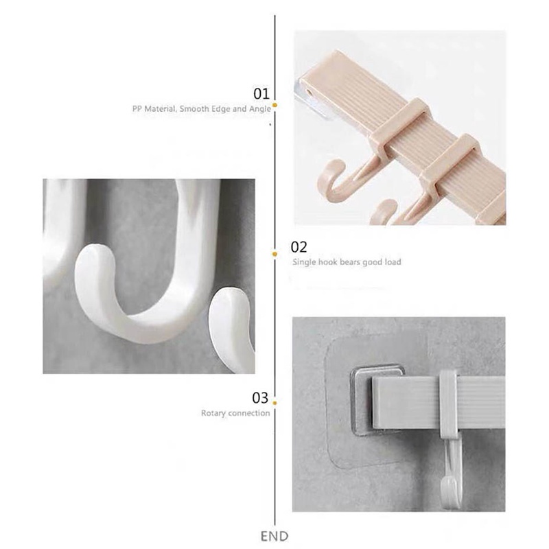 Giá Treo Đồ 6 Móc Gắn Tường Đa Năng Tiện Dụng Cho Nhà Bếp / Phòng Tắm