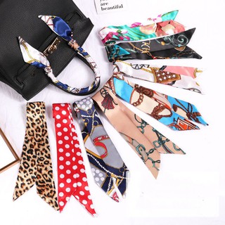 Image of ECGIFT Twill Silk Scarf Fashion Bag Pouch Ribbon Strap Scarf Scarf Pack Hair Band Head Decoration