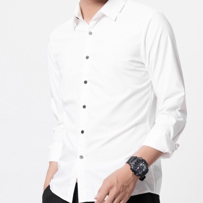 Áo sơ mi nam Mantoni dài tay, chất lụa không nhăn không xù thấm hút mồ hôi kiểu dáng hàn quốc (SML) | BigBuy360 - bigbuy360.vn