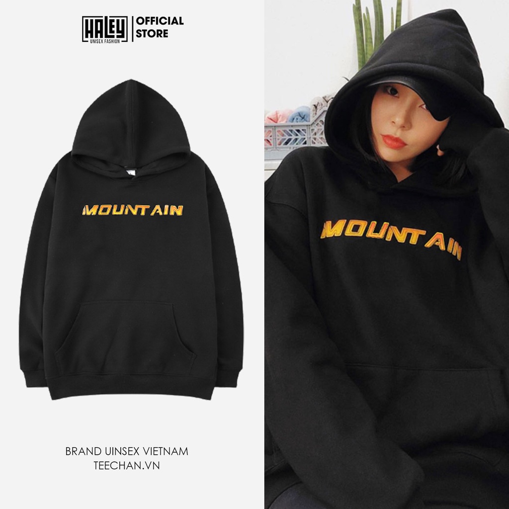Áo Hoodie Nỉ Bông Mountain HALEY Nam Nữ Unisex Hàn Quốc mã HD190 Chất nỉ đẹp dày dặn Basic