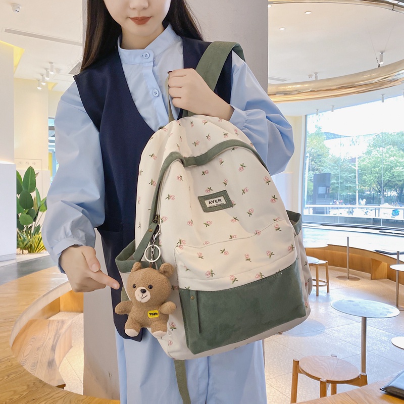 Ba lô học sinh sức chứa lớn 14 inch phong cách Hàn Quốc 2022