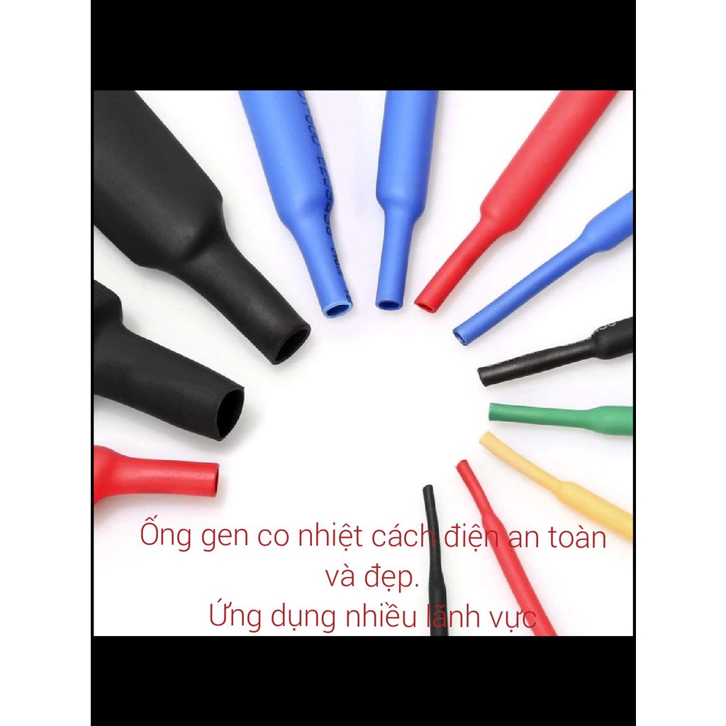 Nguyên cuộn 200 mét. Ống gen co nhiệt cách điện chống cháy phi 3mm màu đen .