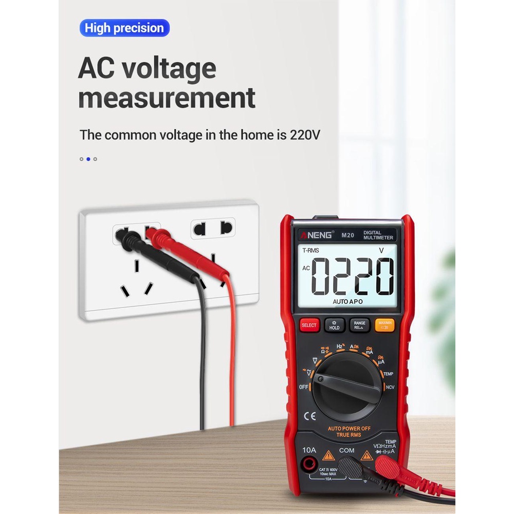 WATTLE Vạn Năng Kế Kỹ Thuật Số Với Màn Hình Hiển Thị AC / DC