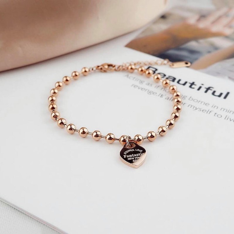 Lắc Chân Bi Trái Tim Titan Ko Đen Cao Cấp TT 2171