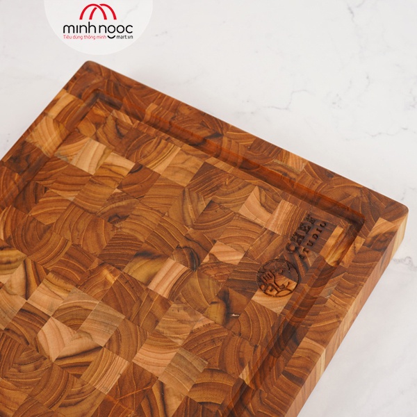 [Chính hãng] Thớt gỗ Teak Chef Studio hình chữ nhật 28x40x3,5 cm - MSP10231. Dùng cắt, thái, khay trưng bày thực phẩm.
