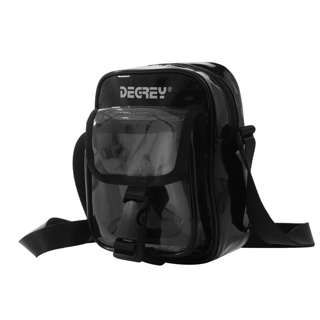Túi đeo chéo 🎁 FREESHIP 🎁 Unisex Shoulder Bag Degrey Freestyle Màu Đen Trắng chất liệu da PU bóng sáng 120GR