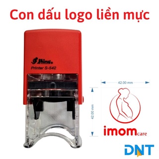 Con dấu logo hình vuông 4x4cm. Dấu liền mực Khắc laser nội dung theo yêu cầu
