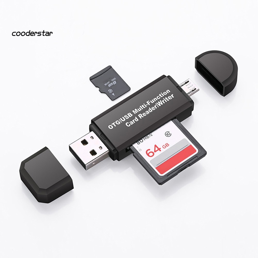 Đầu Đọc Thẻ Nhớ Usb 2.0 Micro-Usb Tf Sd 3 Trong 1