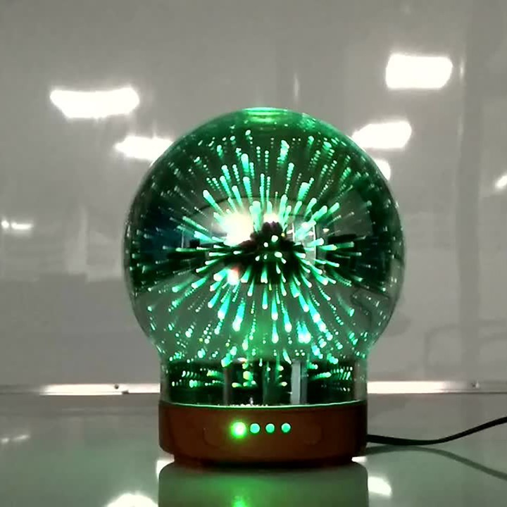 Máy Xông Tinh Dầu , Máy Khuếch Tán Tinh Dầu  -Quả Cầu 3D 7 Màu Đèn Led Đẹp Huyền Ảo Làm Đèn Ngủ Quà Tặng Rất Cute