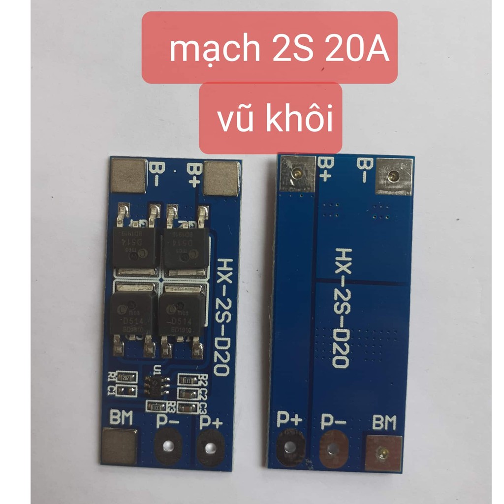 Mạch 2S 8.4V - 20A Auto Recovery, Sạc Và Bảo Vệ Pin Li-Ion 2S 7.4V