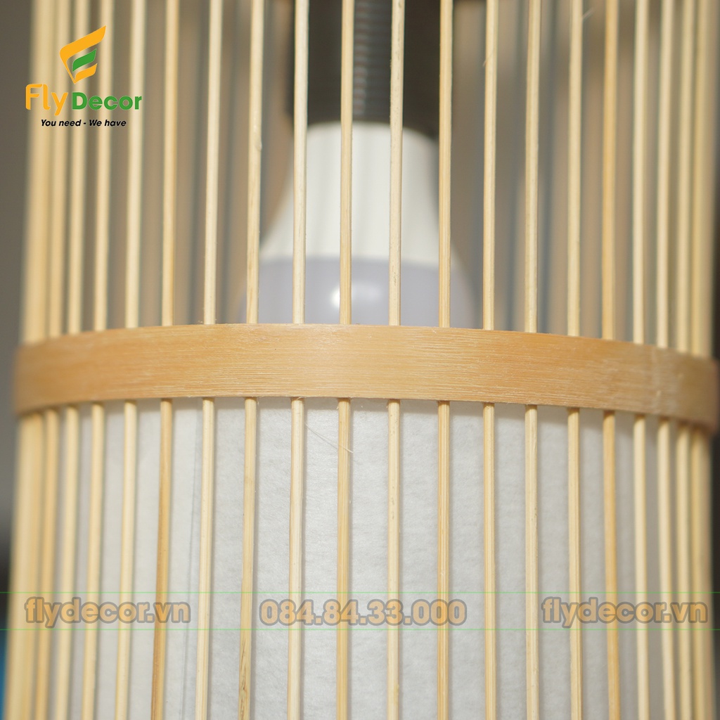 Đèn mây tre đan trang trí nhà hình trụ tròn cho quán cafe và sân vườn đẹp TT16M