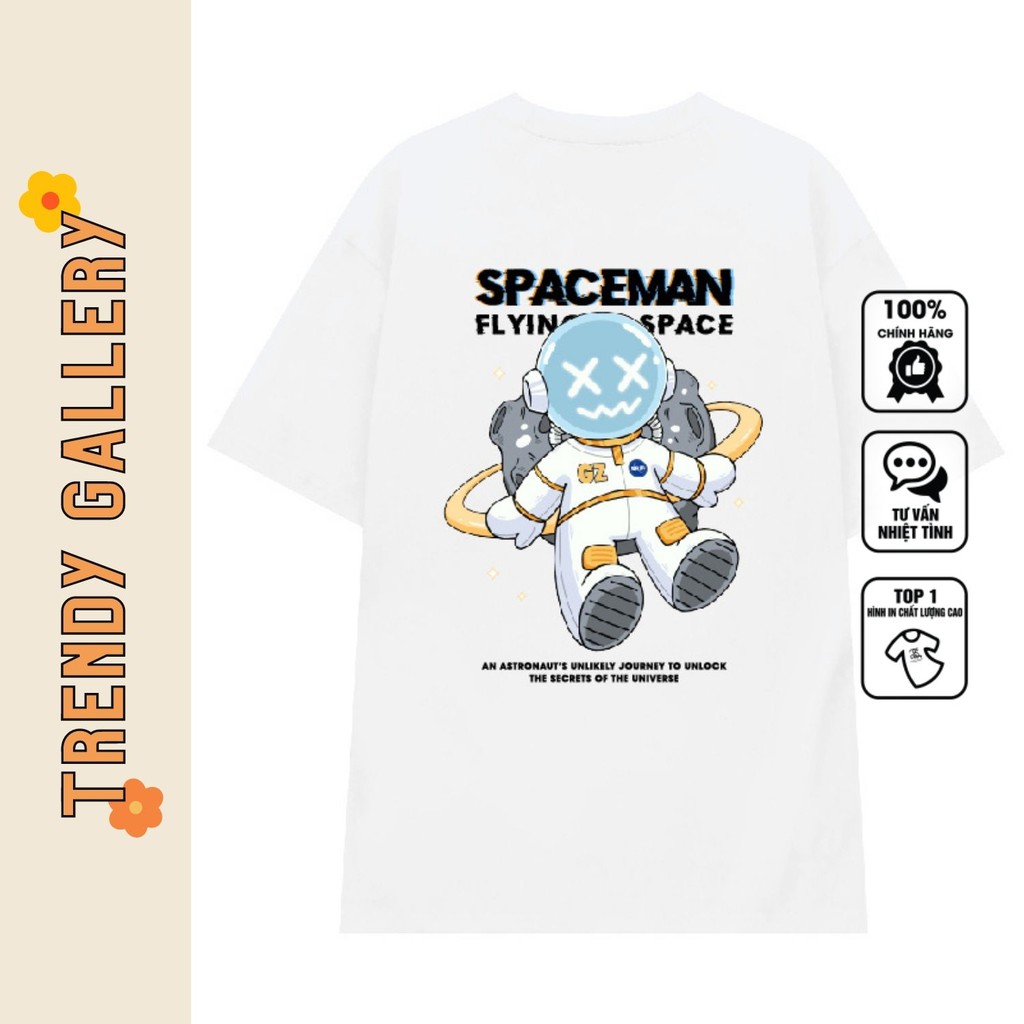 Áo Phông Nữ Form Rộng "Spaceman Flying In Space" Trendy Gallery, Áo Thun Tay Lỡ Basic Tee TV5069