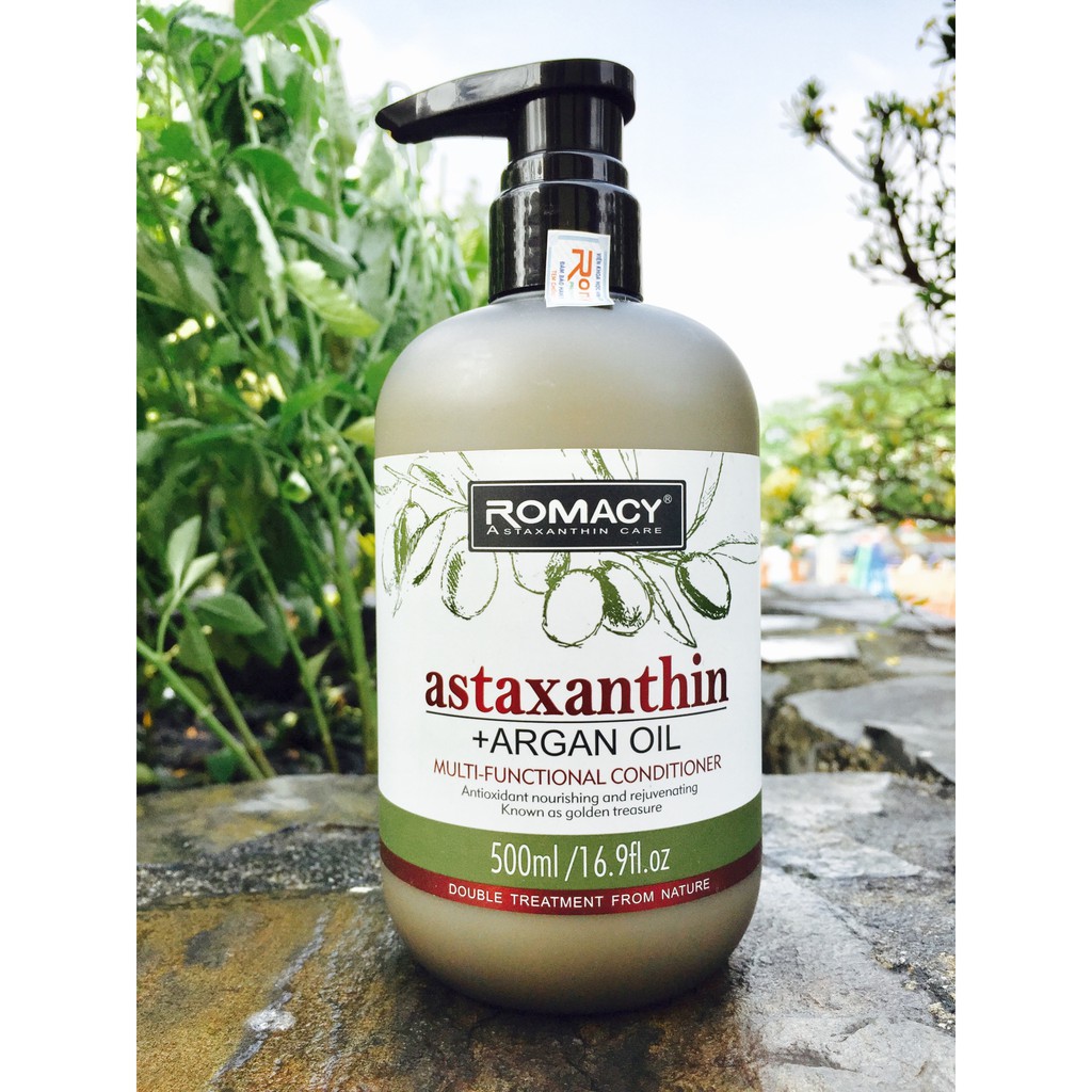 Dầu xả Romacy Astaxanthin Argan Oil Conditioner 500ml dưỡng tóc hư tổn và chống lão hóa tóc