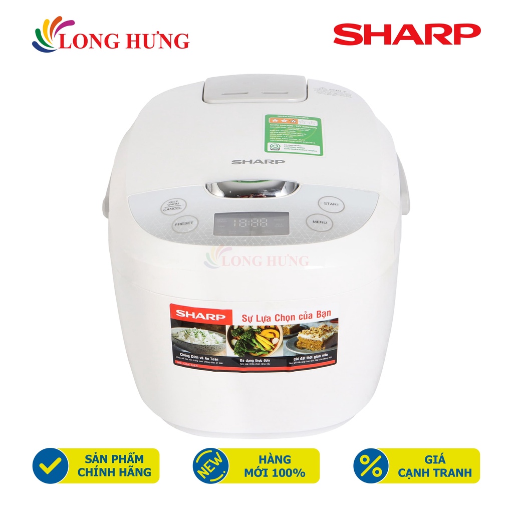 Nồi cơm điện tử Sharp 1.8 lít KS-COM185EV-SL - Hàng chính hãng