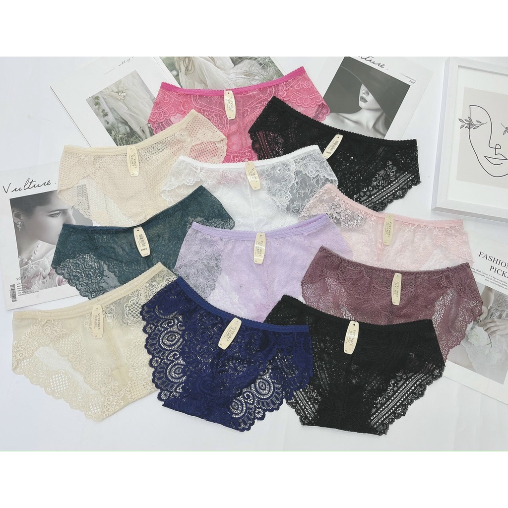 Combo 10 Quần Lót Nữ Ren Sexy Thiết Kế Họa Tiết Ren Xuyên Thấu Siêu Gợi Cảm Quyến Rũ Dành Cho Bạn Nữ