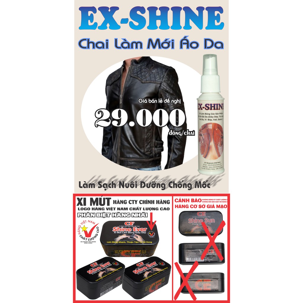 Chai làm mới áo da đồ da EX-SHINE