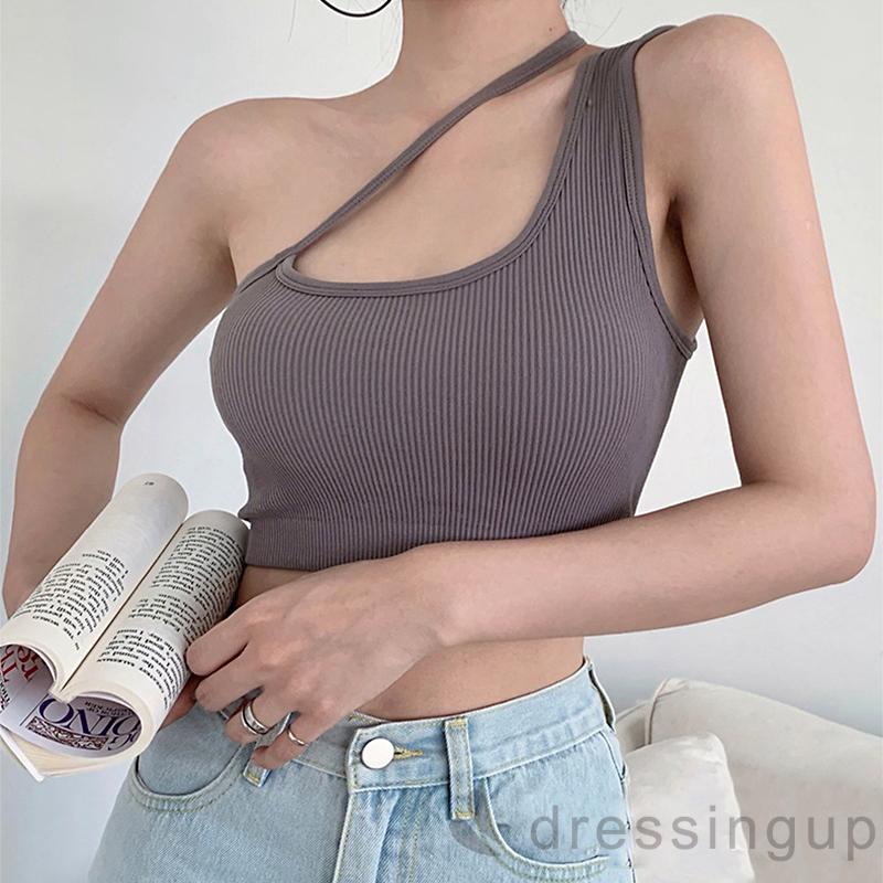 Áo hai dây chữ U màu trơn hở lưng thời trang cho nữ