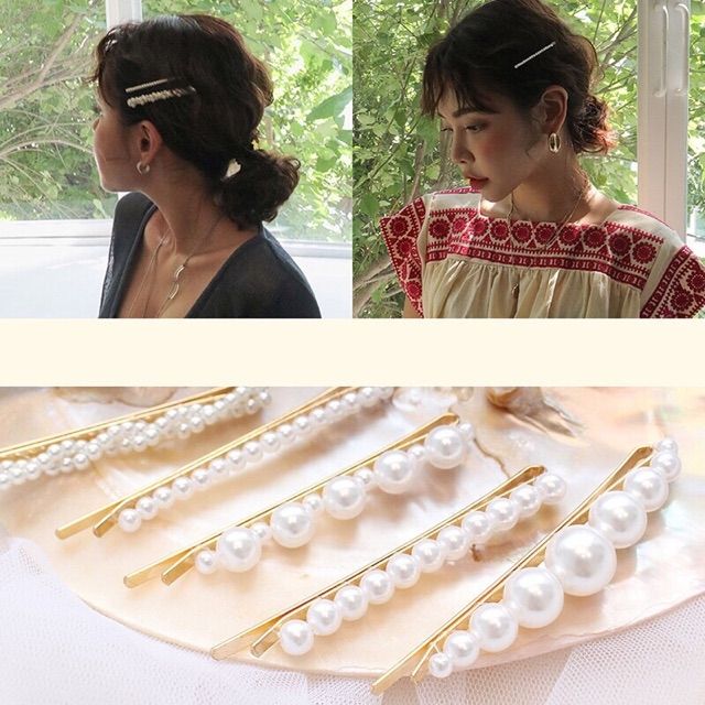 [MẪU HOT] Set 5 kẹp tóc ngọc trai nhân tạo