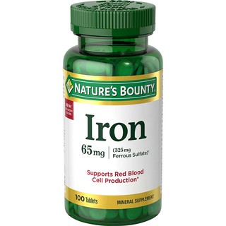 Nature's bounty iron 65mg tablets 100 viên